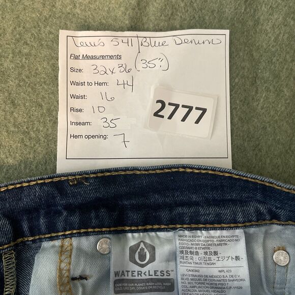 Levis 541 Jeans Mens 32x35 Blue Athletic Tapered Fit Denim Pants Chore Outdoor - Picture 6 of 7